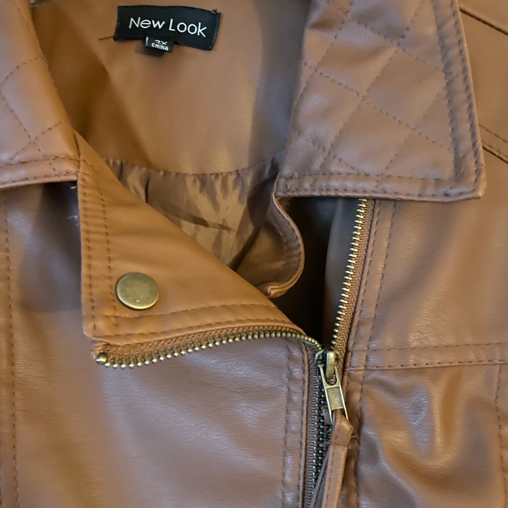 New Look Women's Brown Faux Leather Jacket - Picture 2 of 5